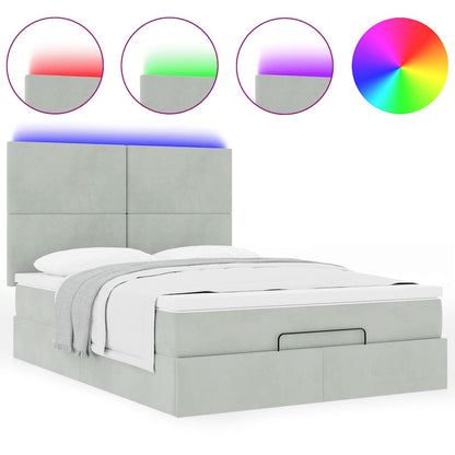 Struttura Letto Pouf con Materassi 140x190 cm Velluto | homemem39