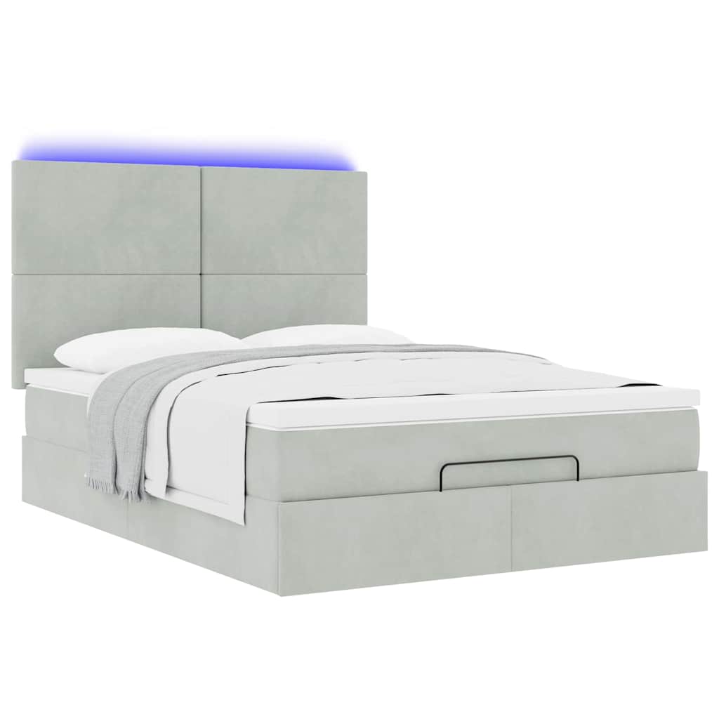 Struttura Letto Pouf con Materassi 140x190 cm Velluto | homemem39