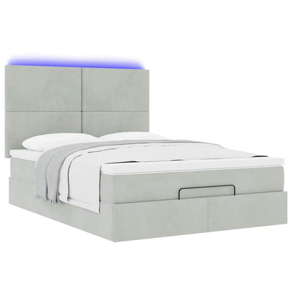 Struttura Letto Pouf con Materassi 140x190 cm Velluto | homemem39