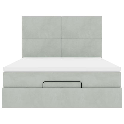 Struttura Letto Pouf con Materassi 140x190 cm Velluto | homemem39