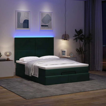 Struttura Letto Pouf con Materassi 140x190 cm in Velluto | homemem39