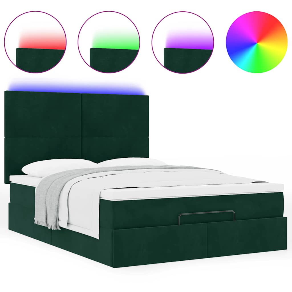 Struttura Letto Pouf con Materassi 140x190 cm in Velluto | homemem39