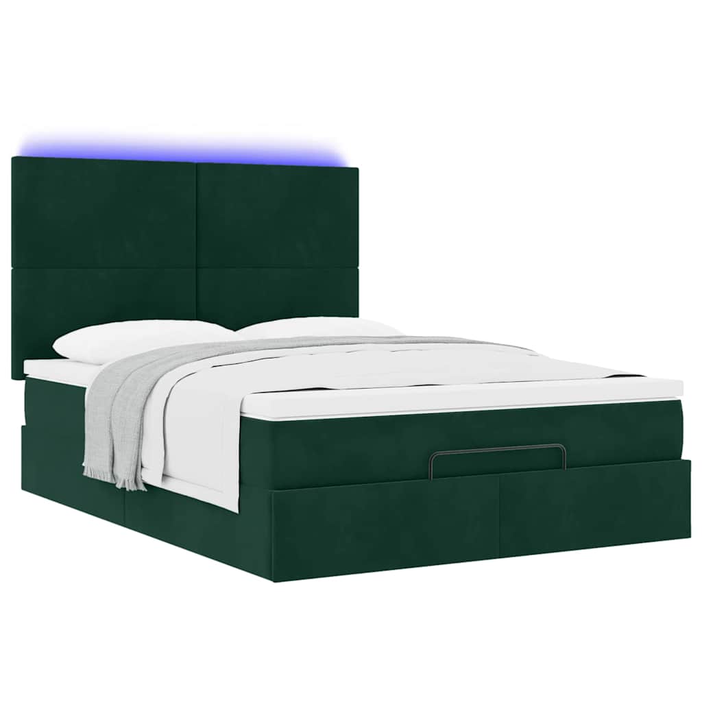 Struttura Letto Pouf con Materassi 140x190 cm in Velluto | homemem39