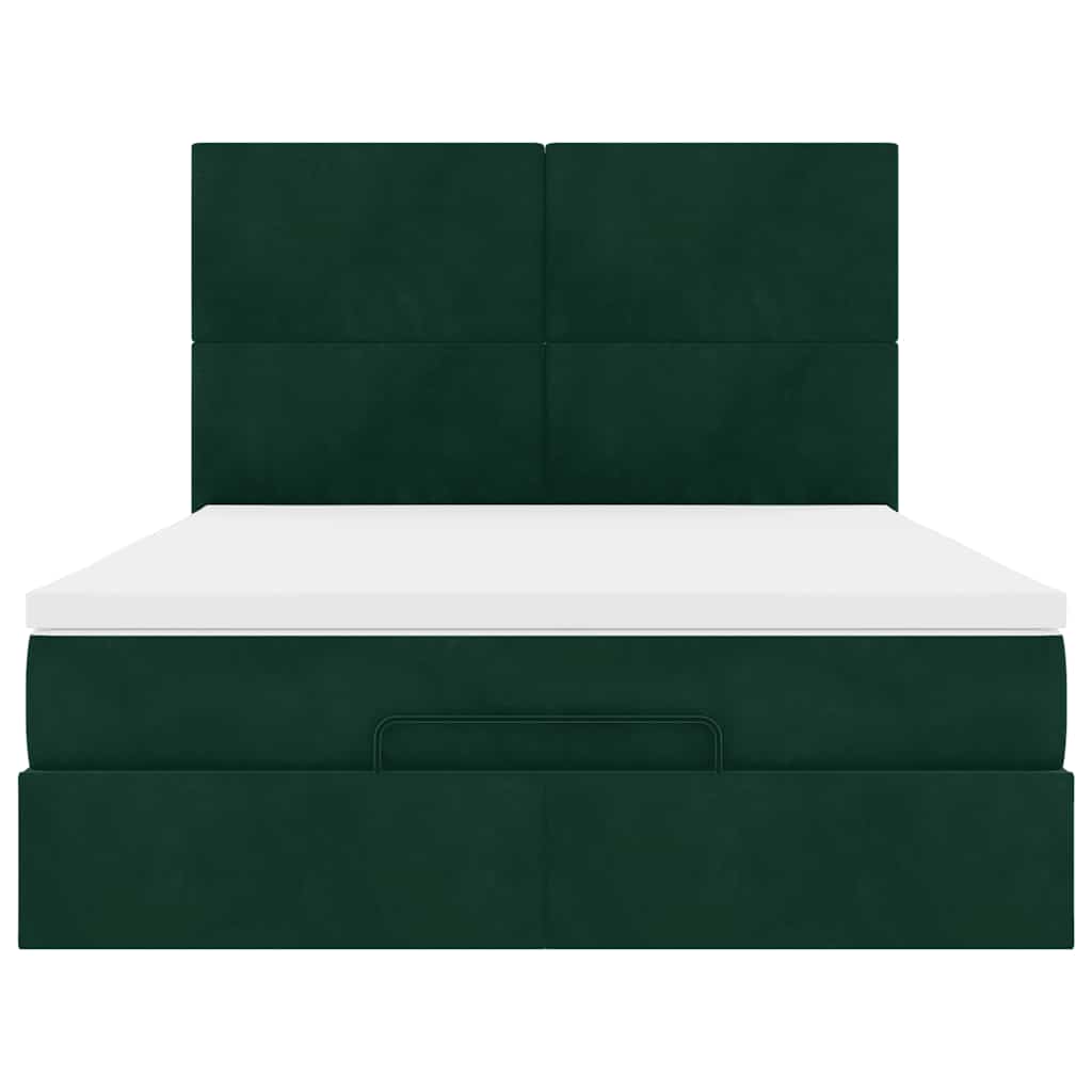 Struttura Letto Pouf con Materassi 140x190 cm in Velluto