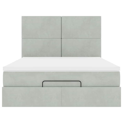 Struttura Letto Pouf con Materassi 140x200 cm in Velluto - homemem39