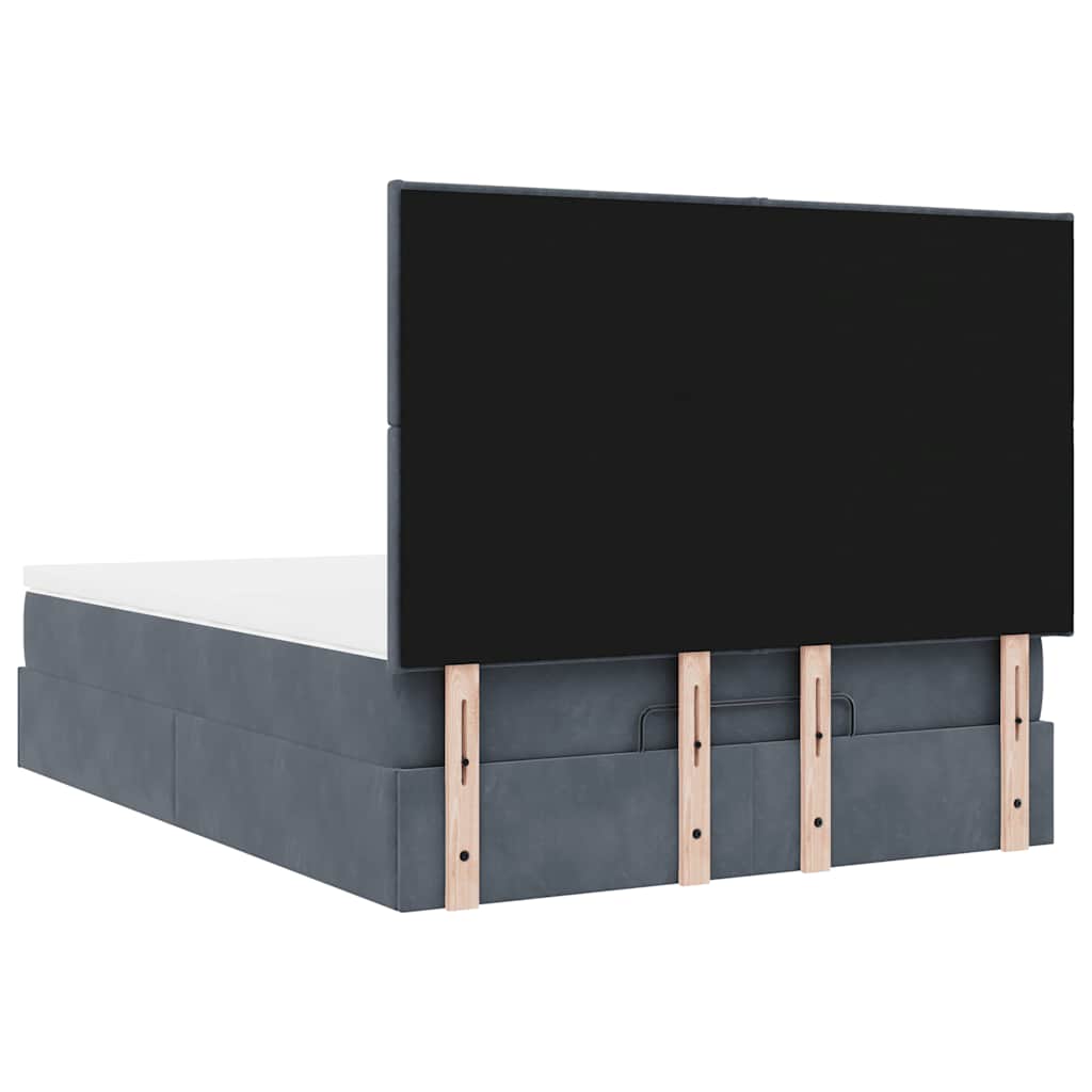 Struttura Letto Pouf con Materassi 140x200 cm in Velluto