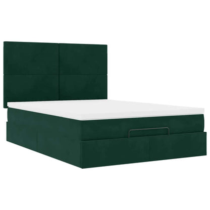 Struttura Letto Pouf con Materassi 140x200 cm in Velluto | homemem39