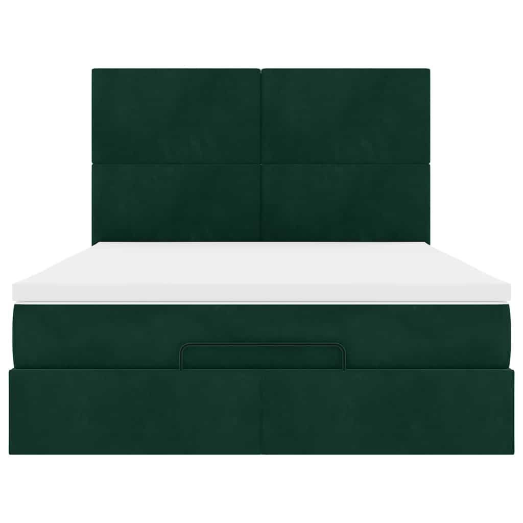 Struttura Letto Pouf con Materassi 140x200 cm in Velluto | homemem39