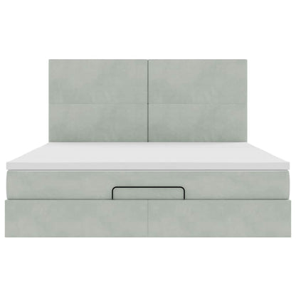 Struttura Letto Pouf con Materassi 160x200 cm in Velluto - homemem39