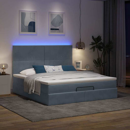 Struttura Letto Pouf con Materassi 160x200 cm in Velluto