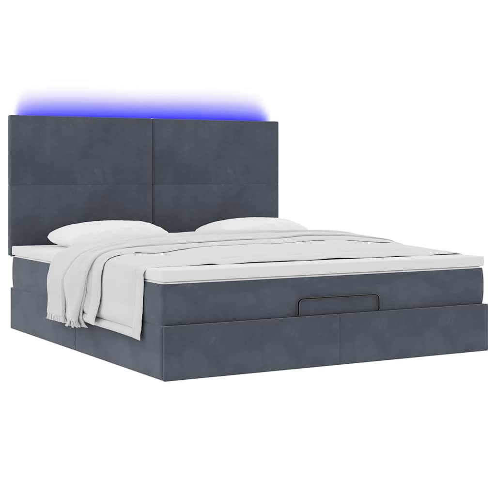 Struttura Letto Pouf con Materassi 160x200 cm in Velluto | homemem39