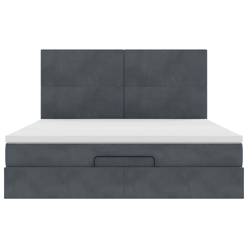 Struttura Letto Pouf con Materassi 160x200 cm in Velluto | homemem39