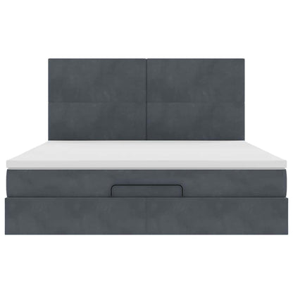 Struttura Letto Pouf con Materassi 160x200 cm in Velluto | homemem39