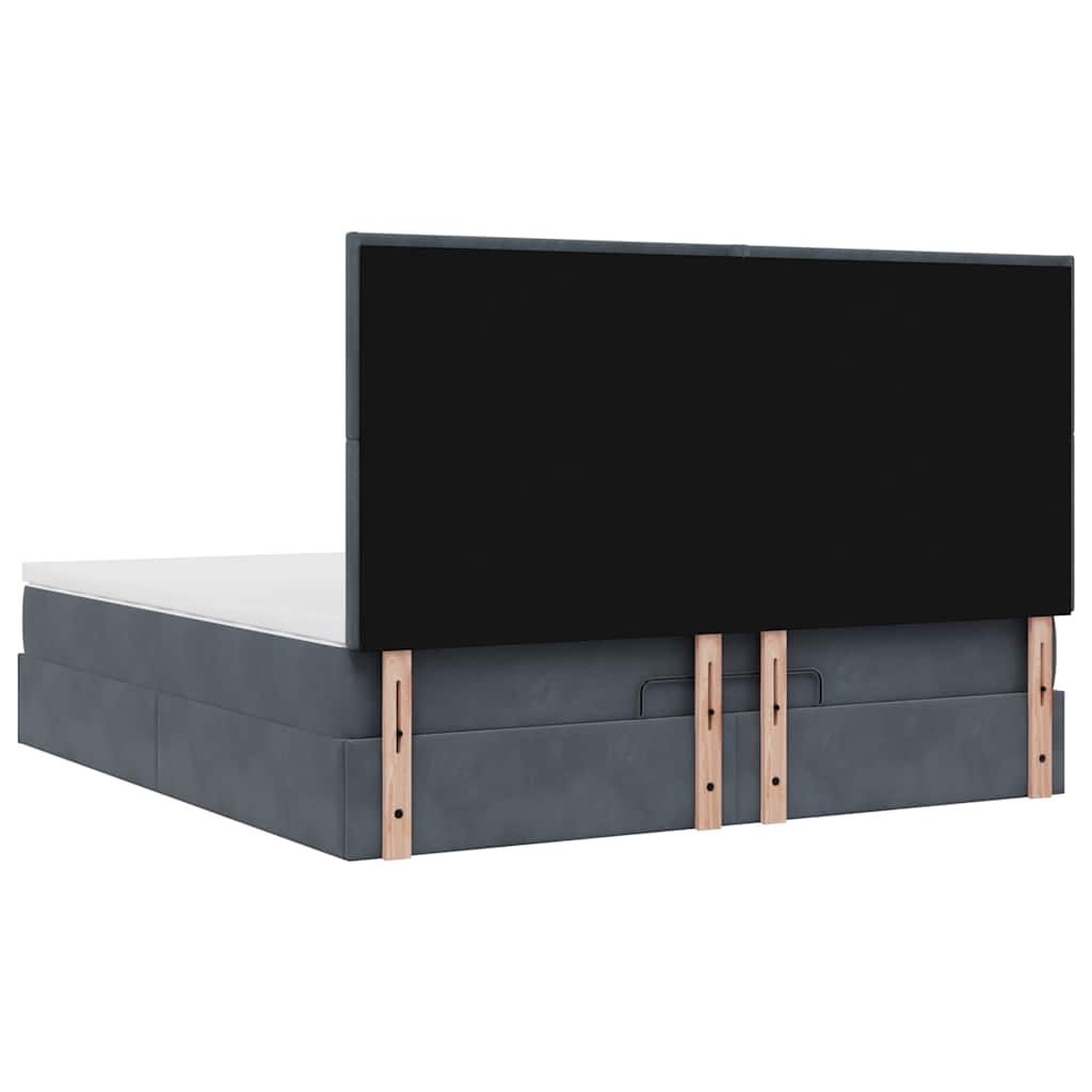Struttura Letto Pouf con Materassi 160x200 cm in Velluto | homemem39