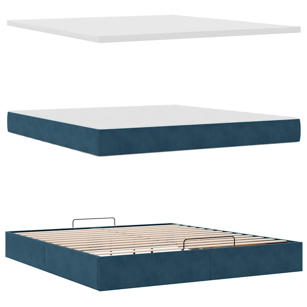Struttura Letto Pouf con Materassi 160x200 cm Velluto