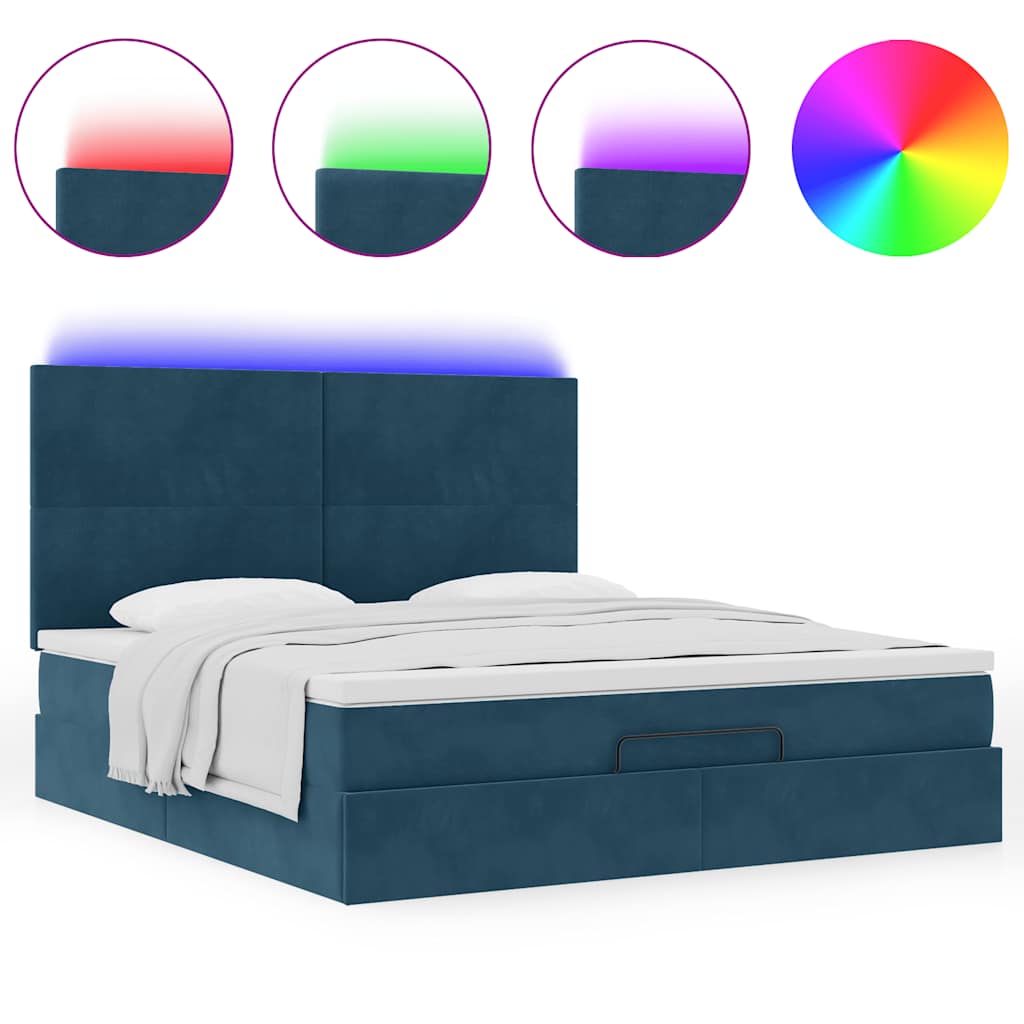 Struttura Letto Pouf con Materassi 160x200 cm Velluto | homemem39
