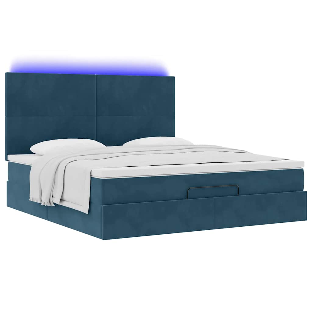 Struttura Letto Pouf con Materassi 160x200 cm Velluto | homemem39