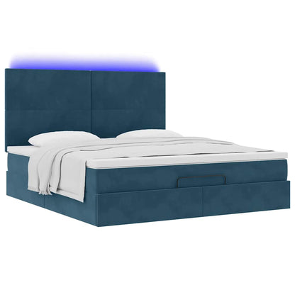 Struttura Letto Pouf con Materassi 160x200 cm Velluto | homemem39