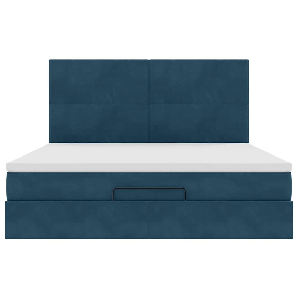 Struttura Letto Pouf con Materassi 160x200 cm Velluto | homemem39