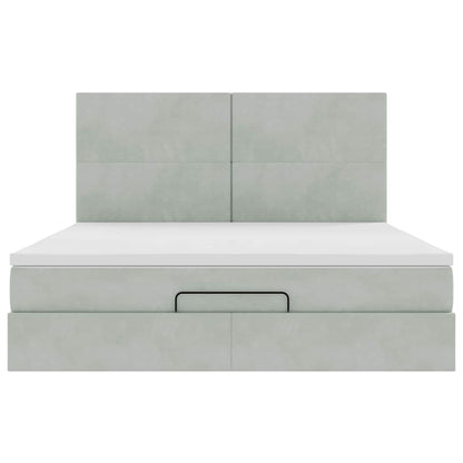 Struttura Letto Pouf con Materassi 180x200 cm Velluto