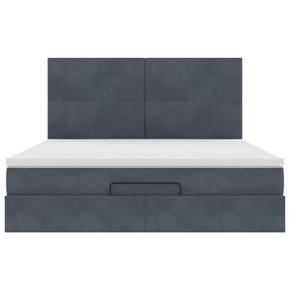 Struttura Letto Pouf con Materassi 180x200 cm Velluto