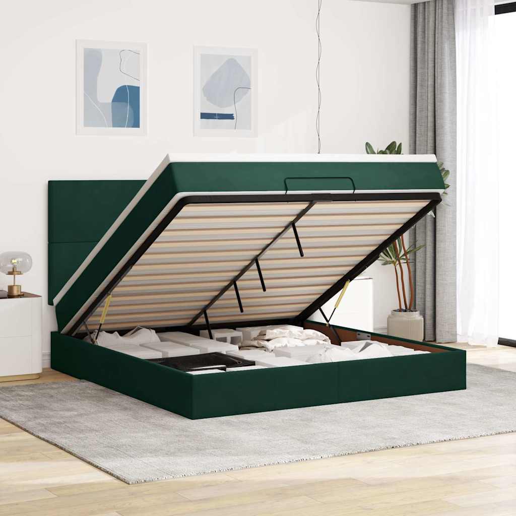Struttura Letto Pouf con Materassi 180x200 cm Velluto | homemem39