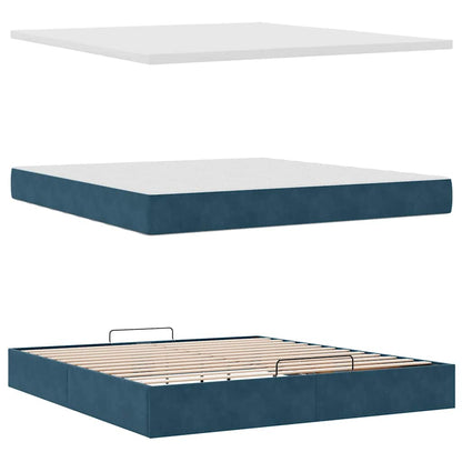 Struttura Letto Pouf con Materassi 180x200 cm Velluto