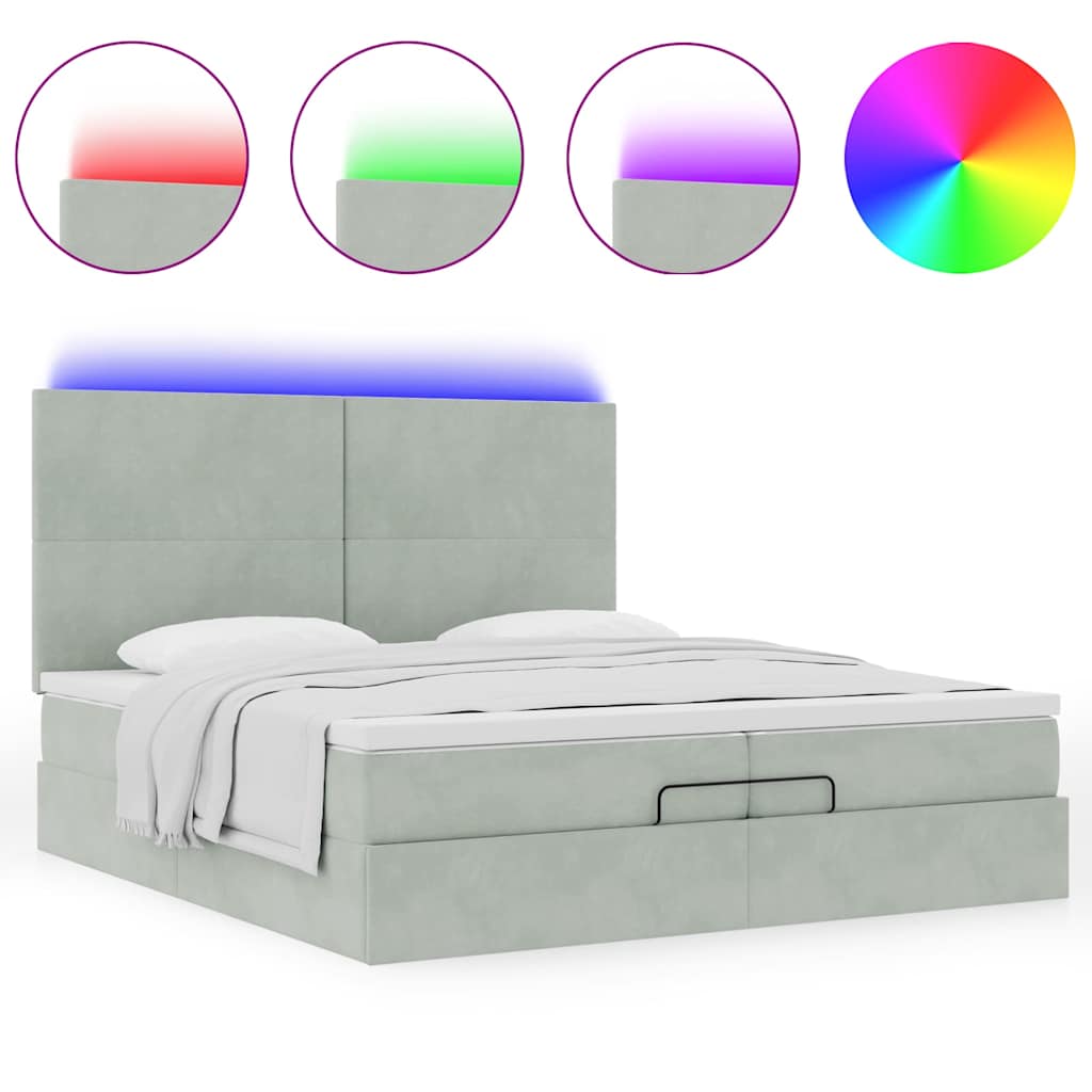 Struttura Letto Pouf con Materassi 200x200 cm Velluto | homemem39