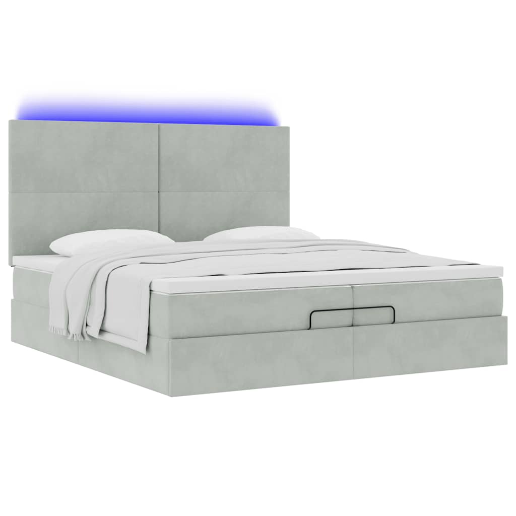 Struttura Letto Pouf con Materassi 200x200 cm Velluto | homemem39