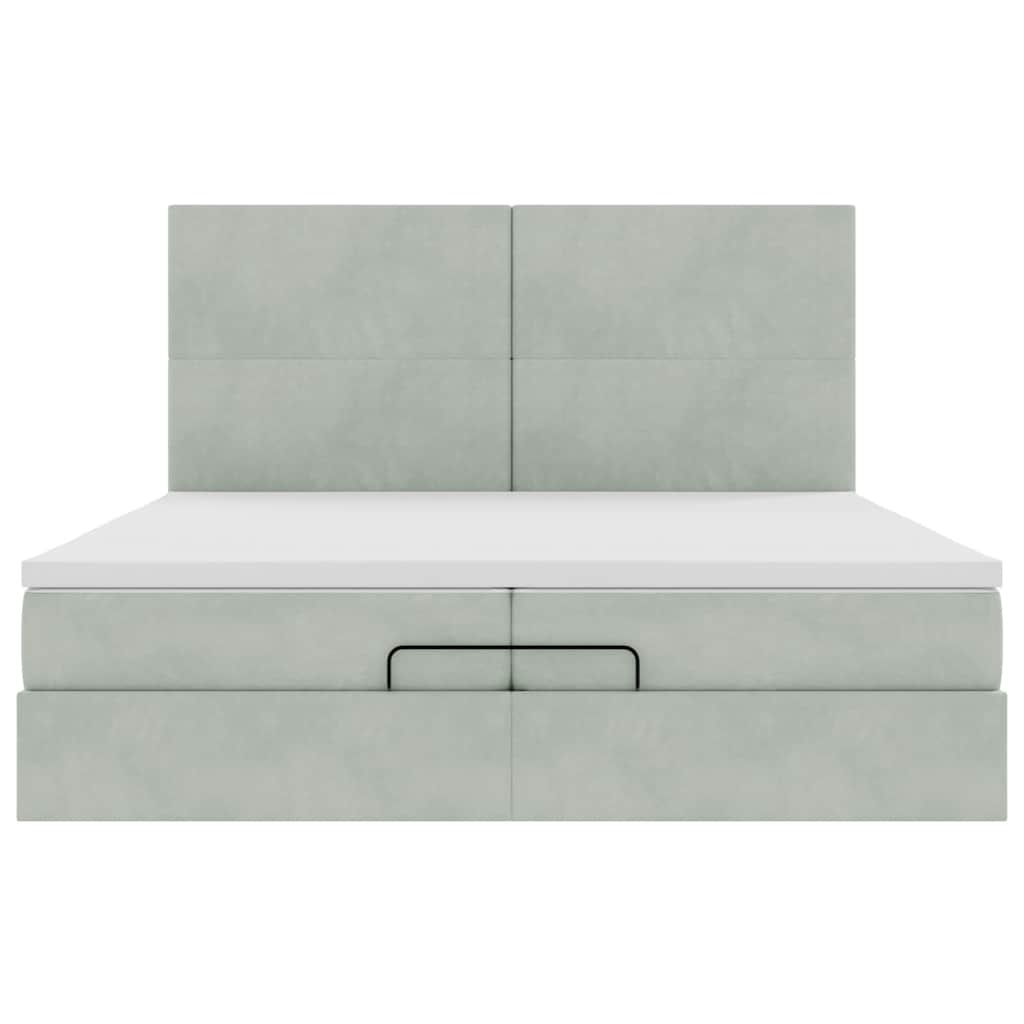Struttura Letto Pouf con Materassi 200x200 cm Velluto | homemem39