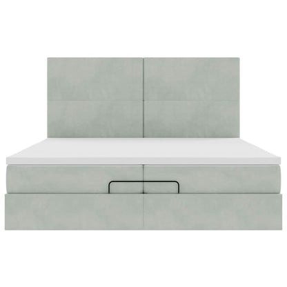 Struttura Letto Pouf con Materassi 200x200 cm Velluto | homemem39
