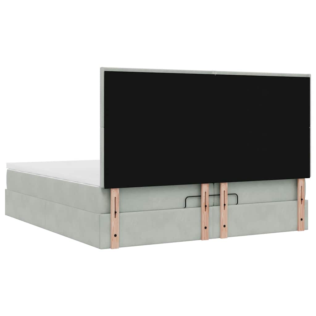 Struttura Letto Pouf con Materassi 200x200 cm Velluto | homemem39