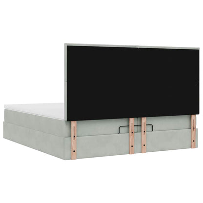 Struttura Letto Pouf con Materassi 200x200 cm Velluto | homemem39