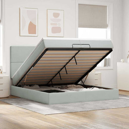 Struttura Letto Pouf con Materassi 200x200 cm Velluto | homemem39