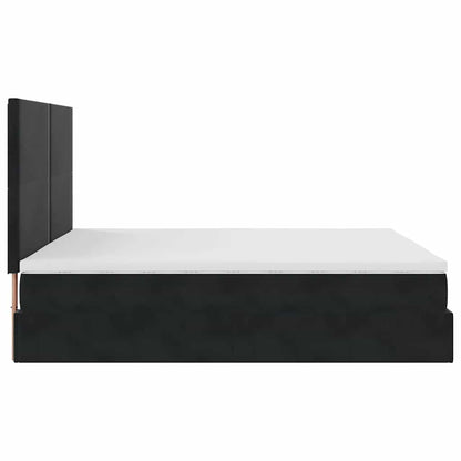 Struttura Letto Pouf con Materassi Nero 200x200 cm Velluto | homemem39