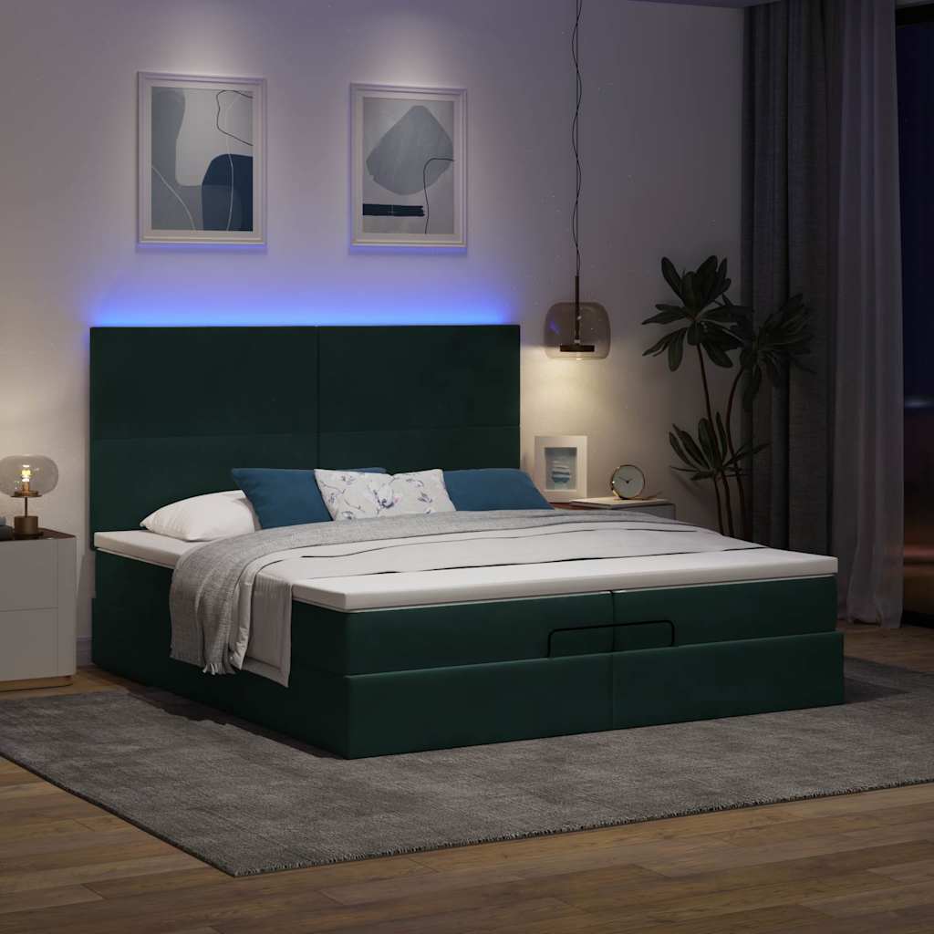 Struttura Letto Pouf con Materassi 200x200 cm Velluto | homemem39
