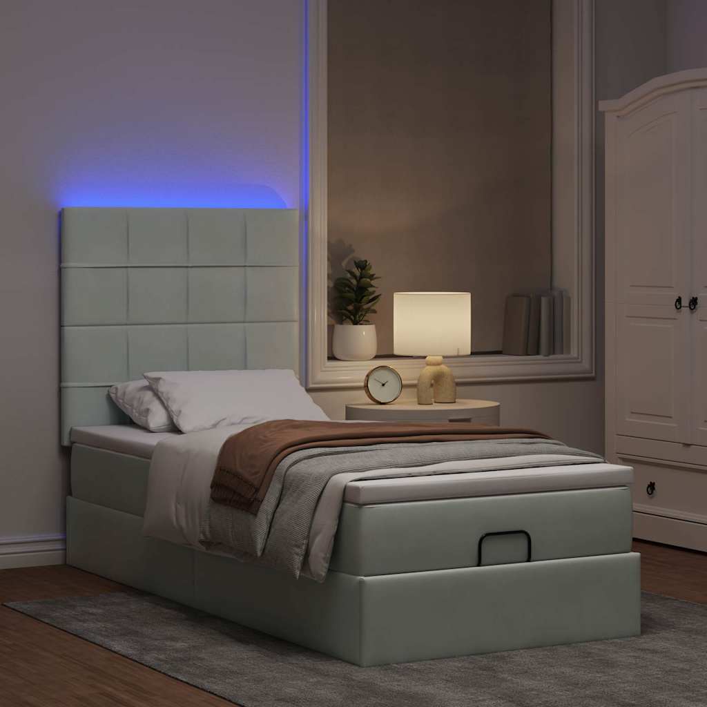 Struttura Letto Pouf con Materassi 80x200 cm in Velluto