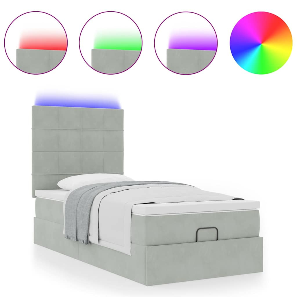 Struttura Letto Pouf con Materassi 80x200 cm in Velluto | homemem39