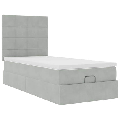 Struttura Letto Pouf con Materassi 80x200 cm in Velluto | homemem39