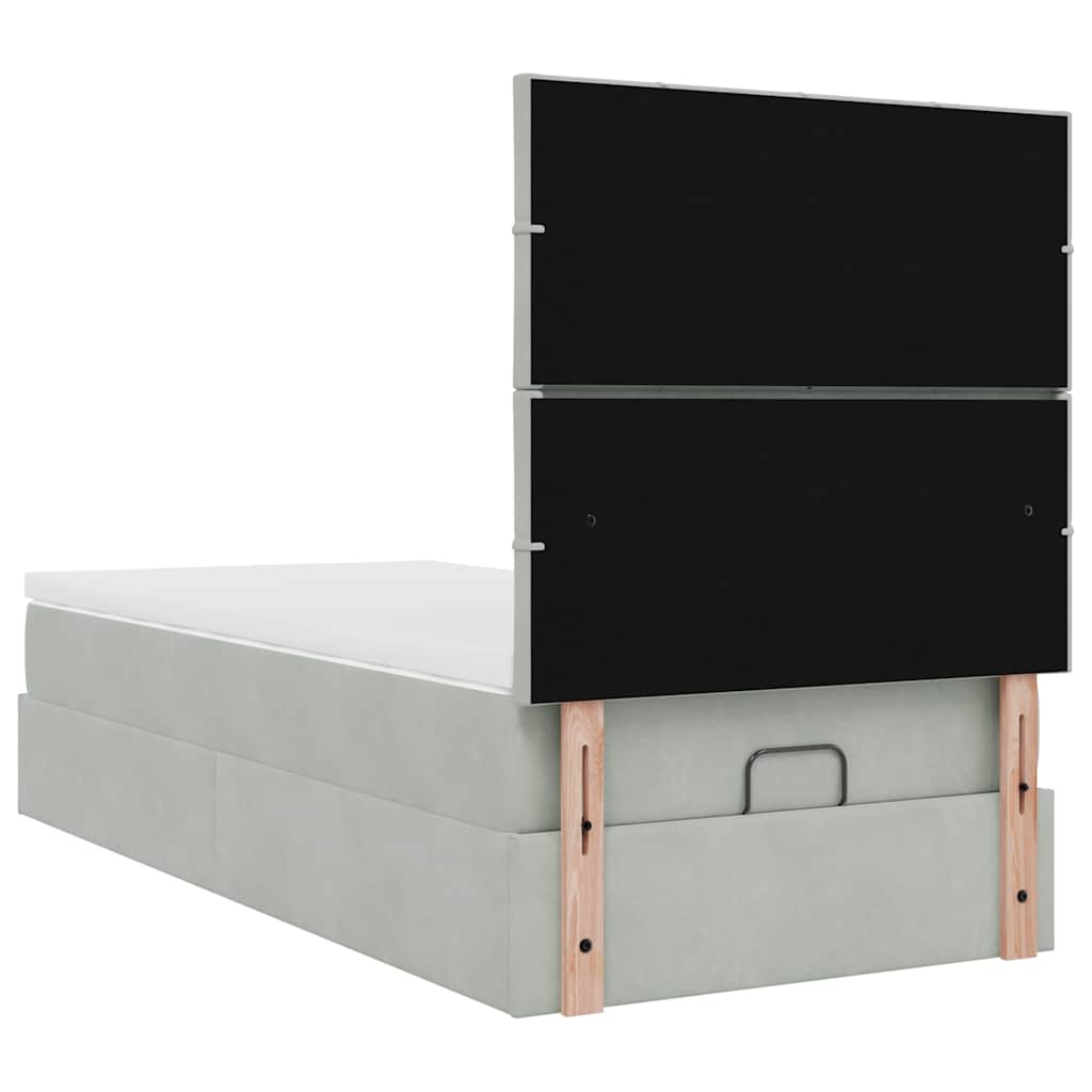 Struttura Letto Pouf con Materassi 80x200 cm in Velluto | homemem39