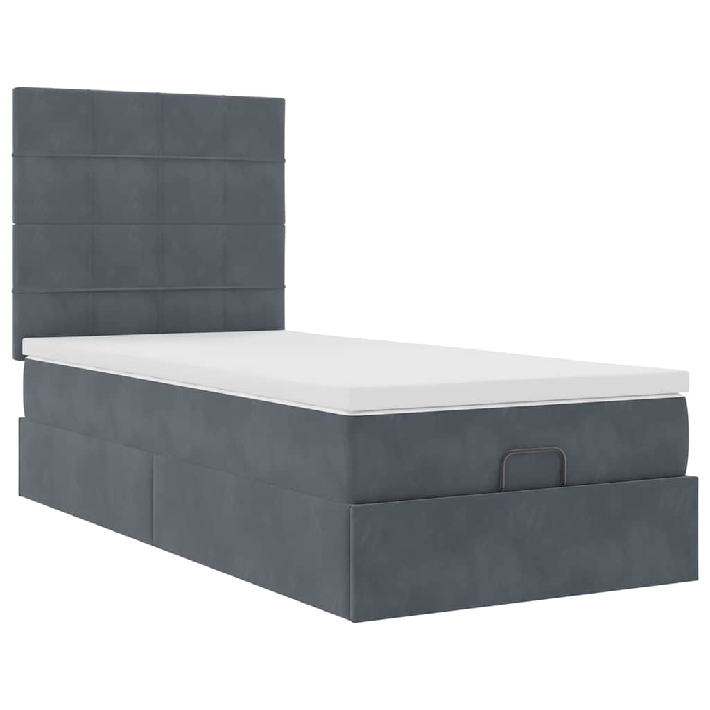 Struttura Letto Pouf con Materassi 180x200 cm in Velluto