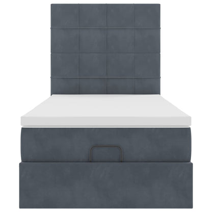 Struttura Letto Pouf con Materassi 180x200 cm in Velluto