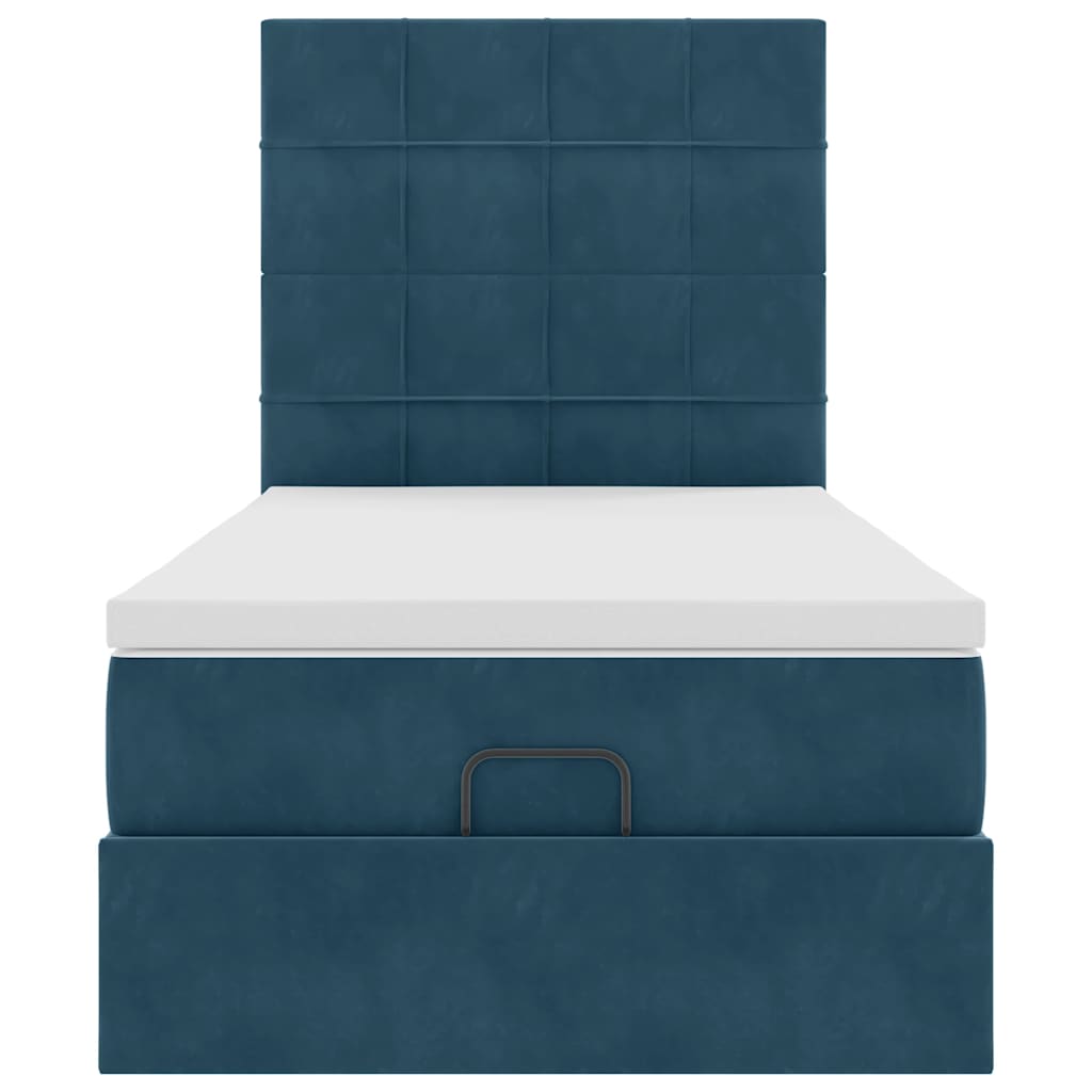 Struttura Letto Pouf con Materassi 90x190 cm in Velluto | homemem39