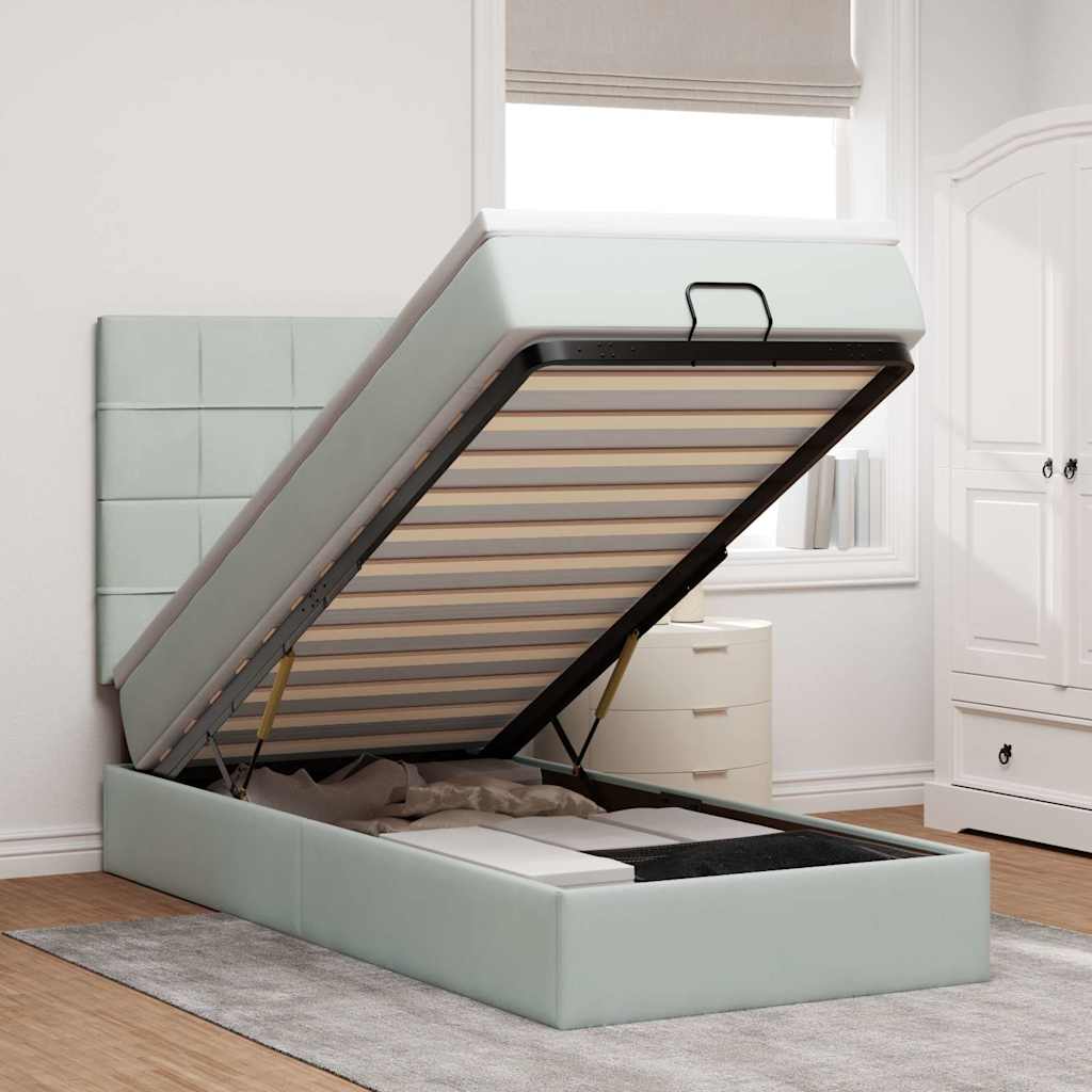 Struttura Letto Pouf con Materassi 90x200 cm in Velluto - homemem39