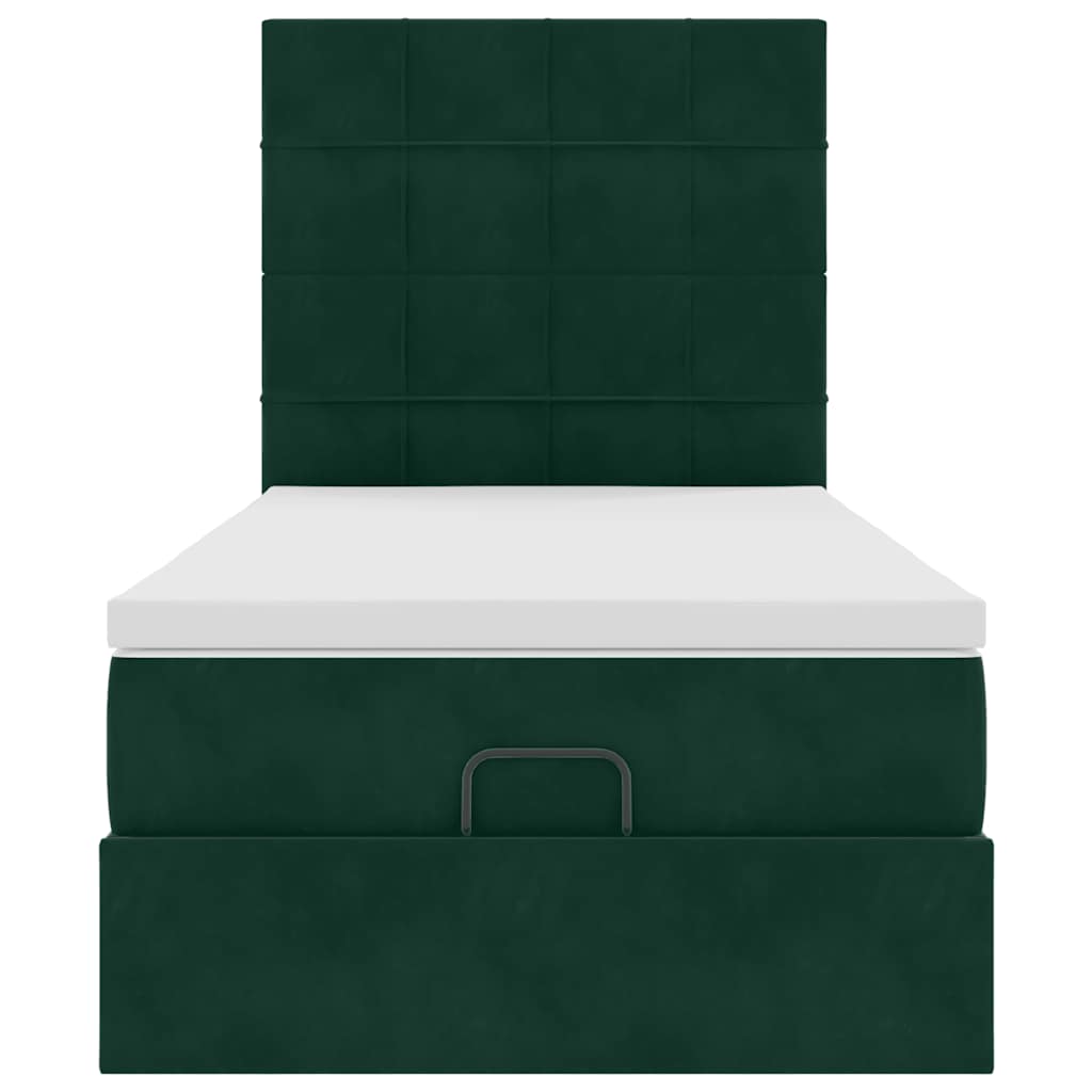 Struttura Letto Pouf con Materassi 100x200 cm Velluto