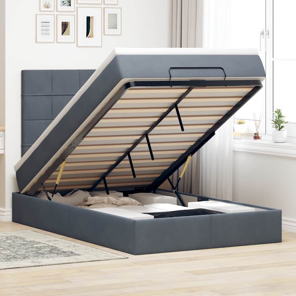 Struttura Letto Pouf con Materassi 80x200 cm Velluto