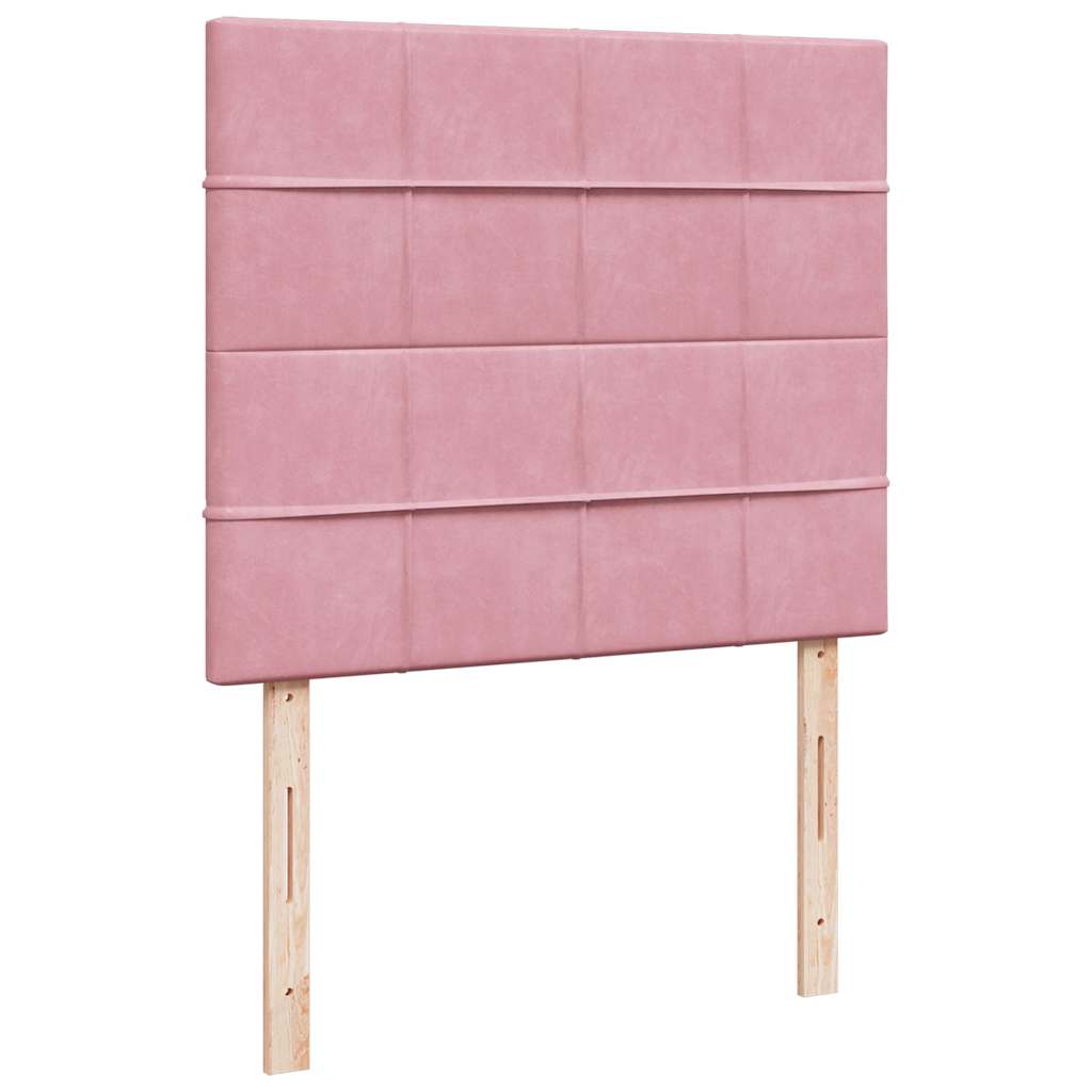 Struttura Letto Pouf con Materassi Rosa 120x190 cm Velluto