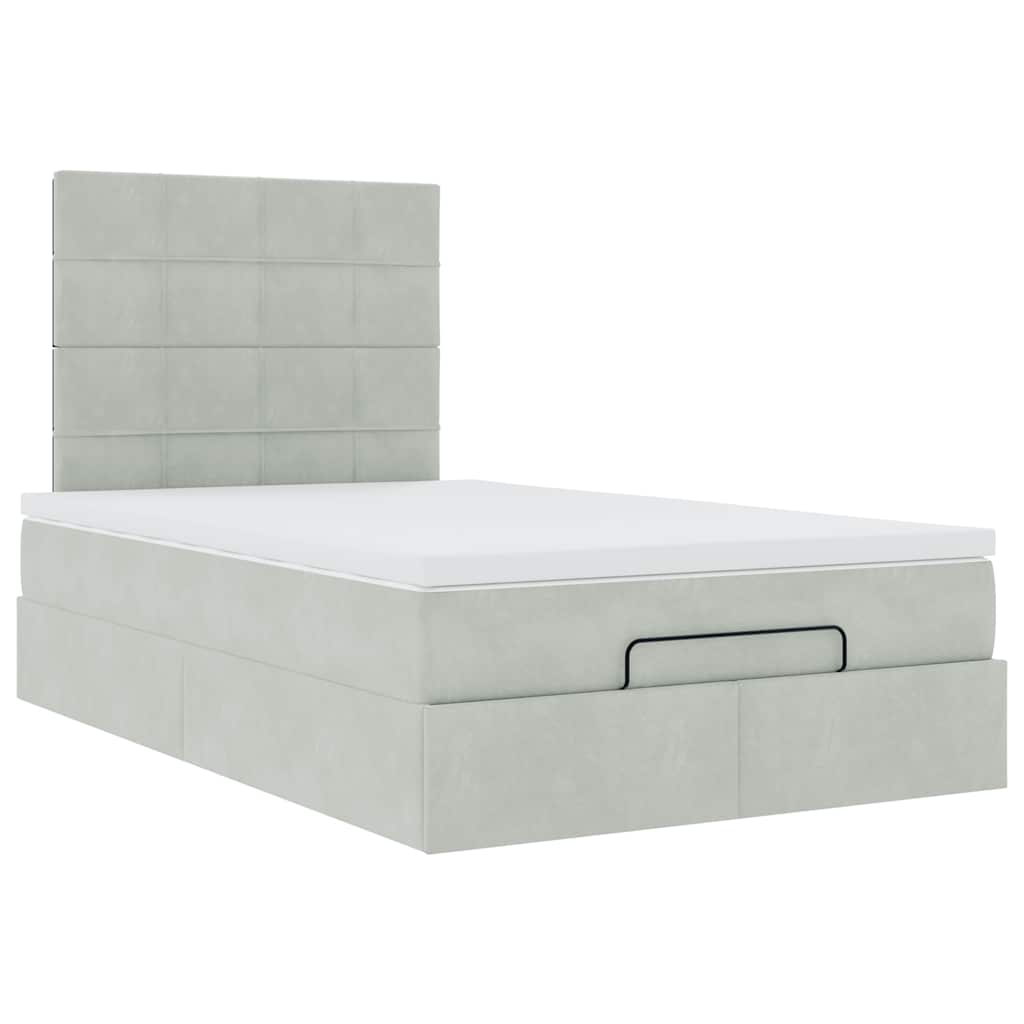 Struttura Letto Pouf con Materassi 120x200 cm Velluto | homemem39