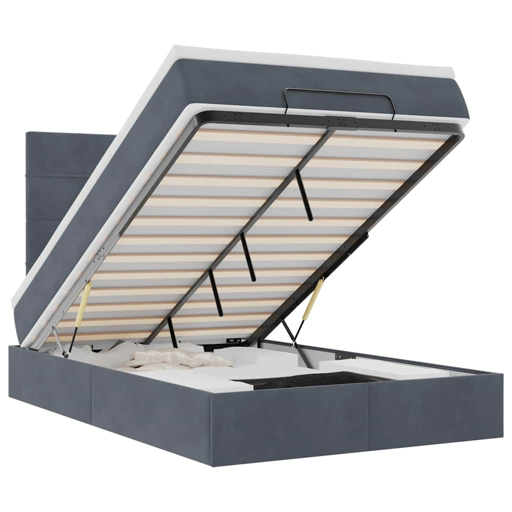 Struttura Letto Pouf con Materassi 120x200 cm Velluto - homemem39