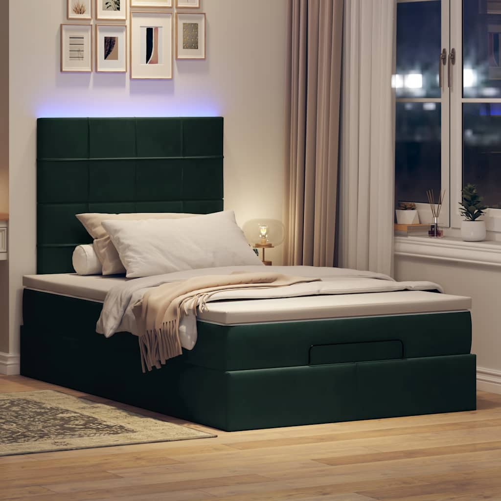Struttura Letto Pouf con Materassi 120x200 cm Velluto | homemem39